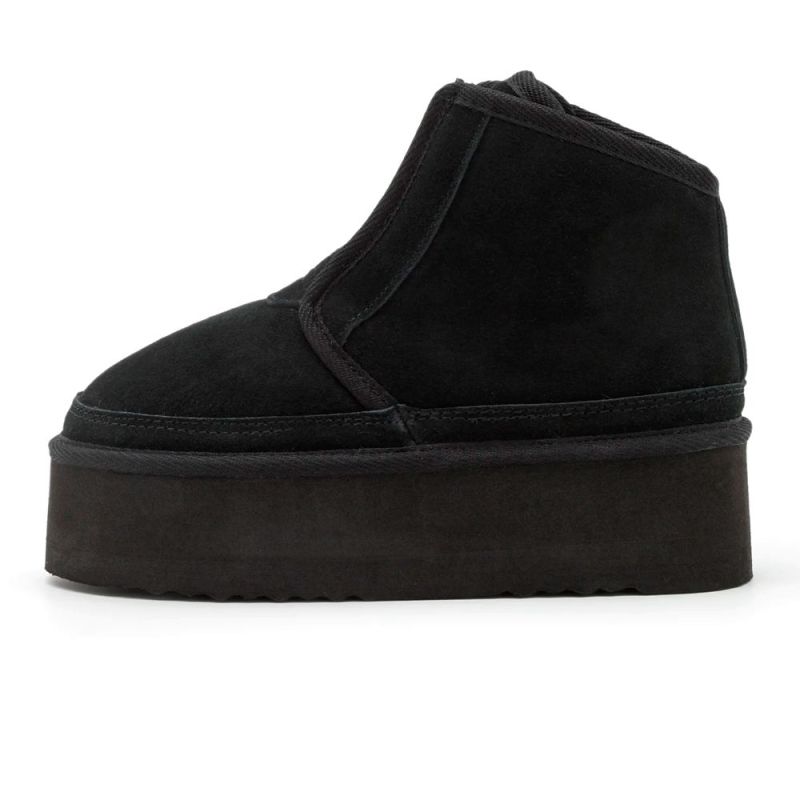 UGG Neumel Platform Zip Slipper Black