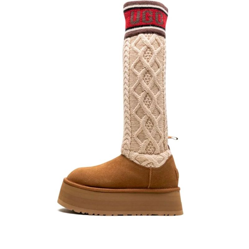UGG Sweater Letter Boots Chestnut