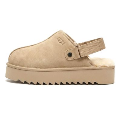 UGG Lanah Clog Black Platform Brown Beige