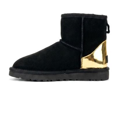 UGG Mini Black Gold Metallic Suede
